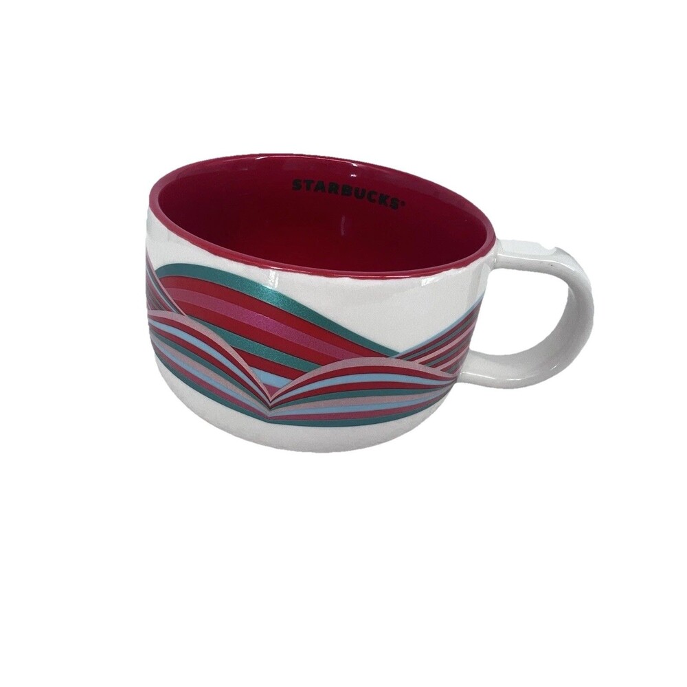 Starbucks Holiday 2024 Oversized Ceramic Candy Twist Mug 16 Oz Coffee